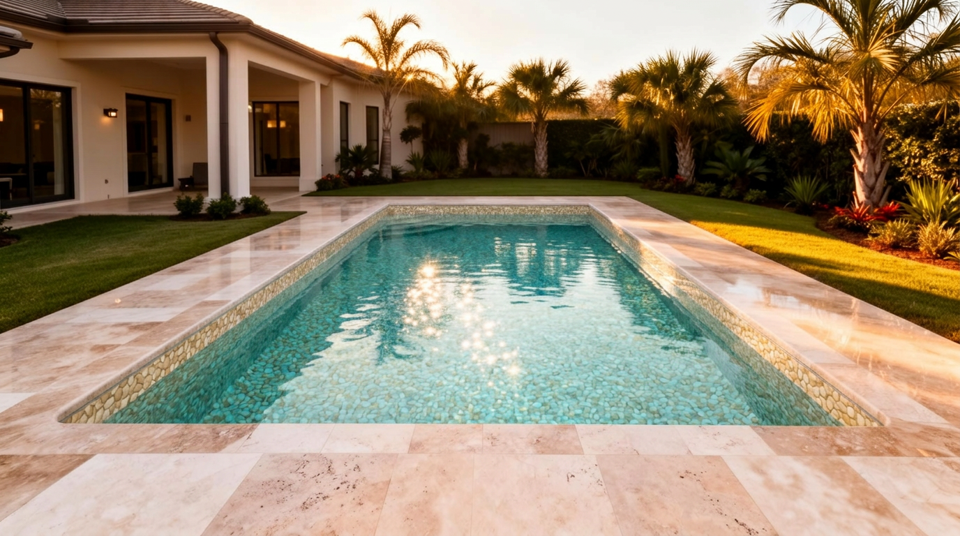 Pool contractor — Cracked shell repair — 3D Bali Sand finish after Dreamz Pools renovation